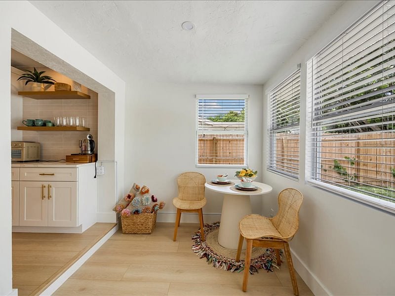 Cozy breakfast nook - a great spot to start your day with the morning paper and a cup of coffee.