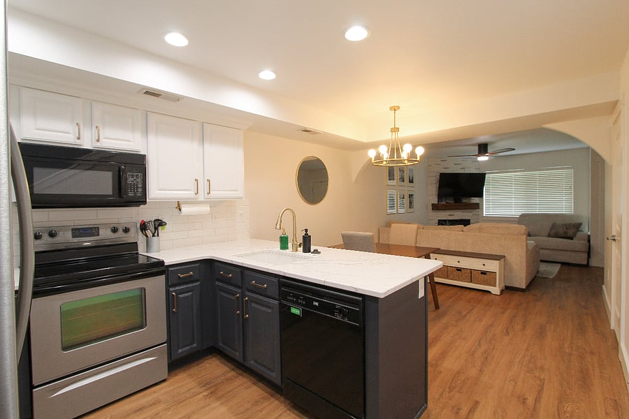 Kitchen, dining area, living room (downstairs)