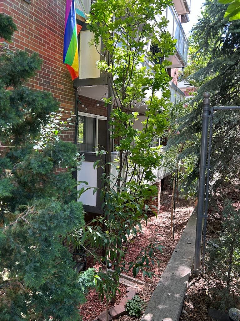 Private Balcony from sidewalk