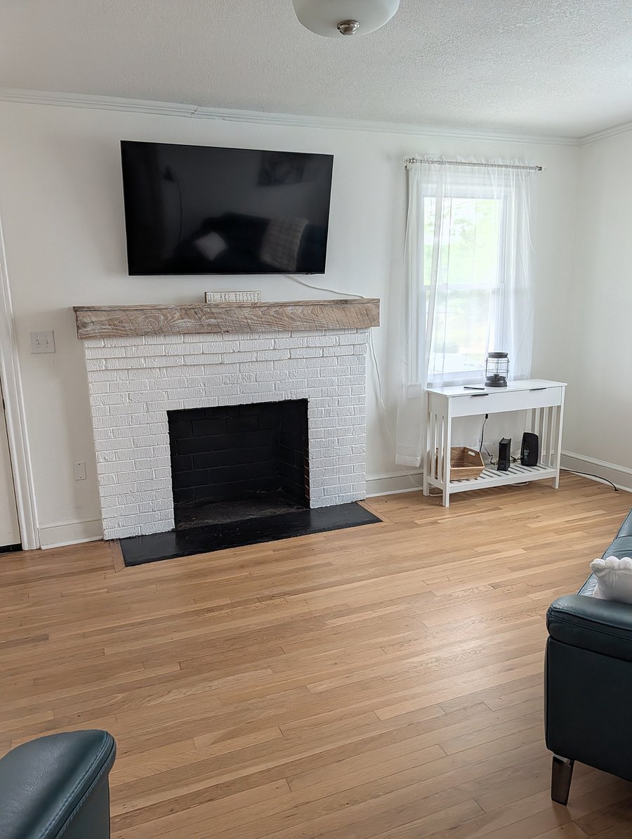 Non-functioning fireplace.