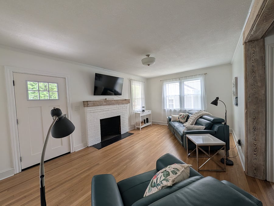 Front room with reclining couch.