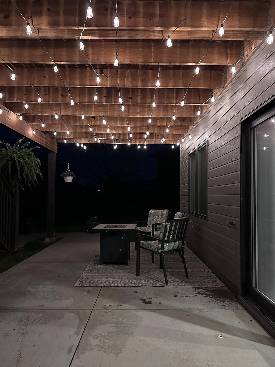 patio with propane fire pit