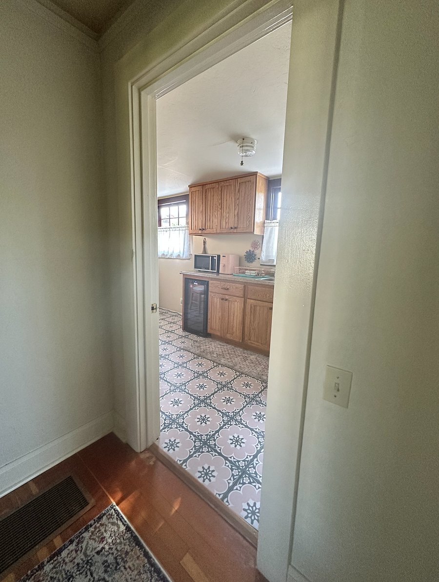 Hall view into kitchen