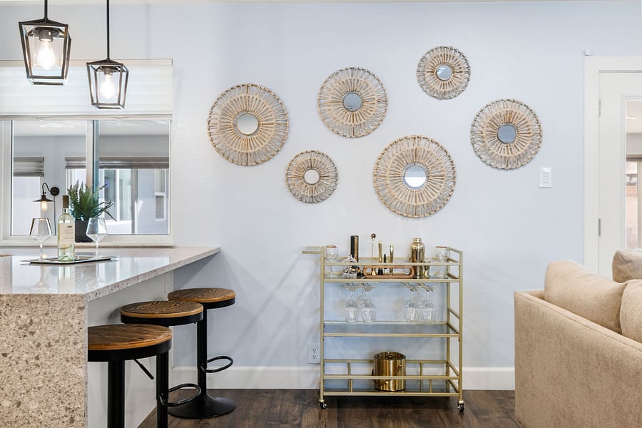  This chic bar cart setup is ready for happy hour anytime.
