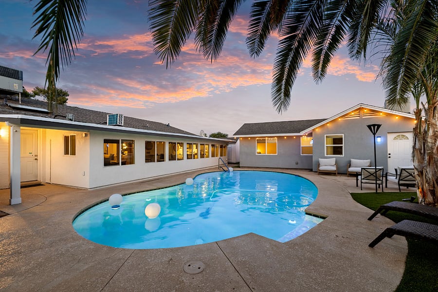 Unwind poolside under a glowing Arizona sunset  where evenings are warm, the pool is refreshing, and the vibe is always just right.