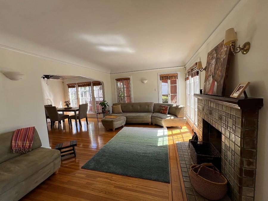Living room and gas fireplace