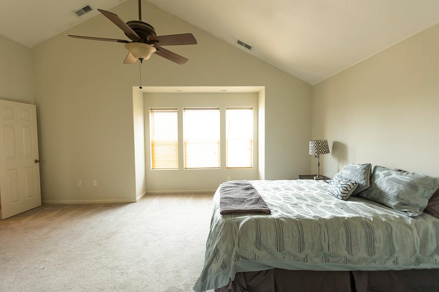 Primary bedroom with attached bathroom