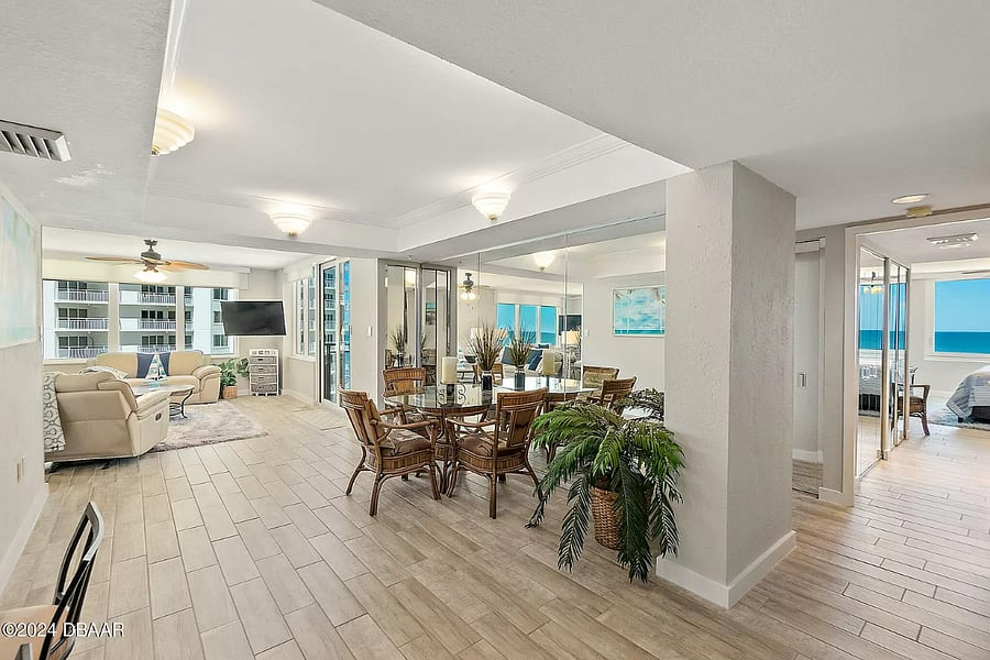 Dining area and look to the right toward the two bedrooms
