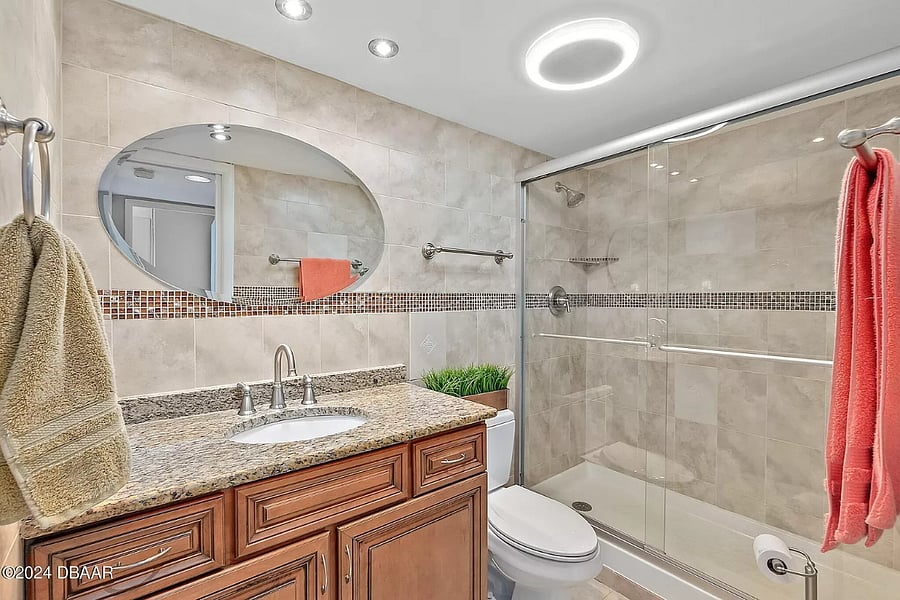 one of two bathrooms