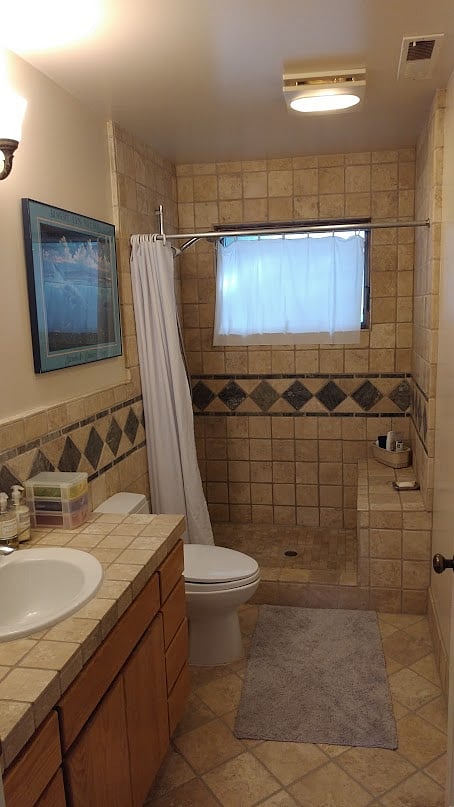 This is the shared bathroom. There is a second bathroom as well.