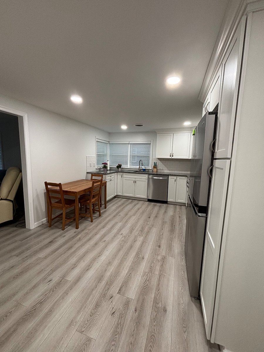 Shared kitchen with seating