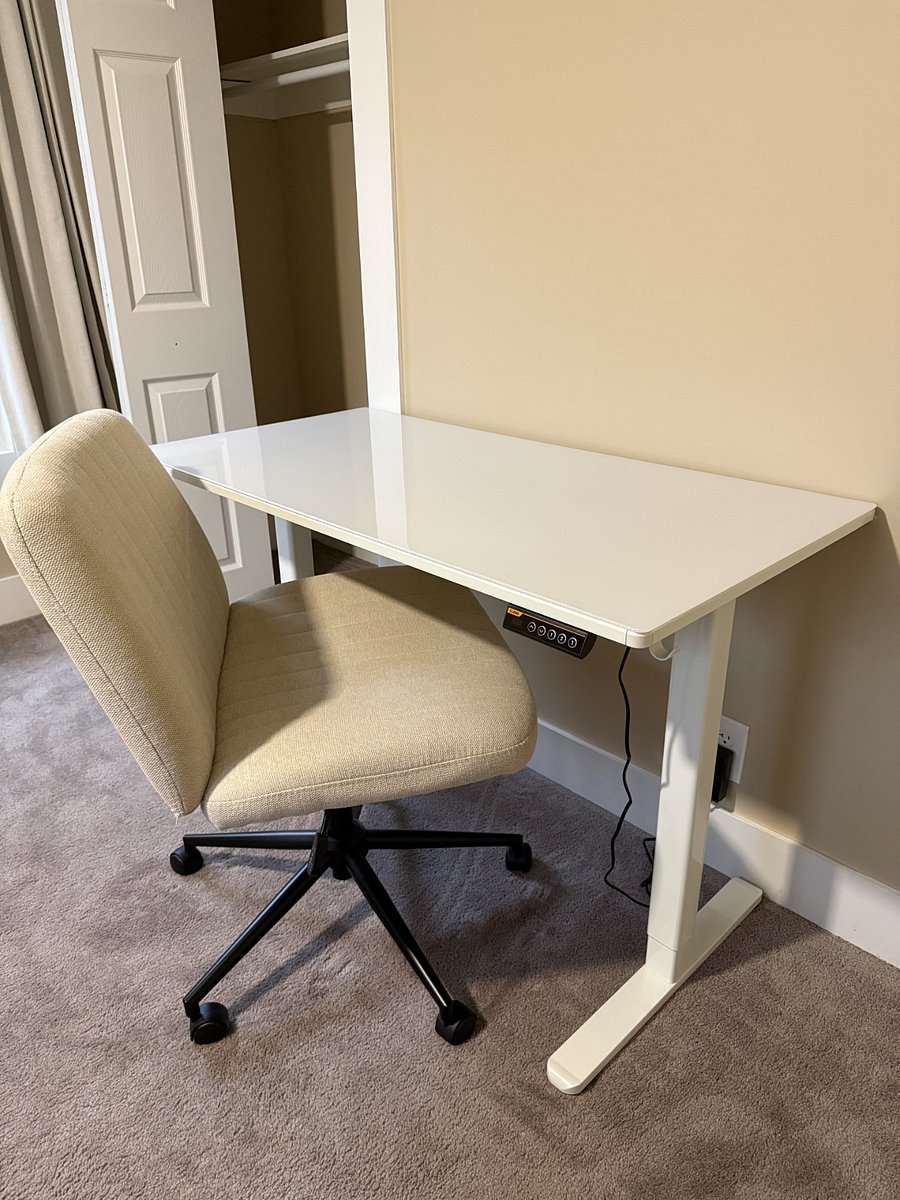 Stand up desk with glass top