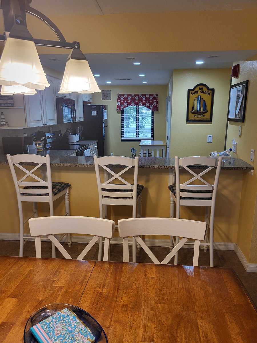 view from dining into kitchen