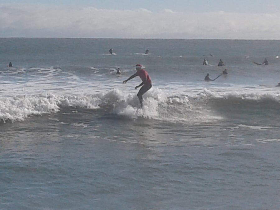 Surfing Santas Christmas Eve