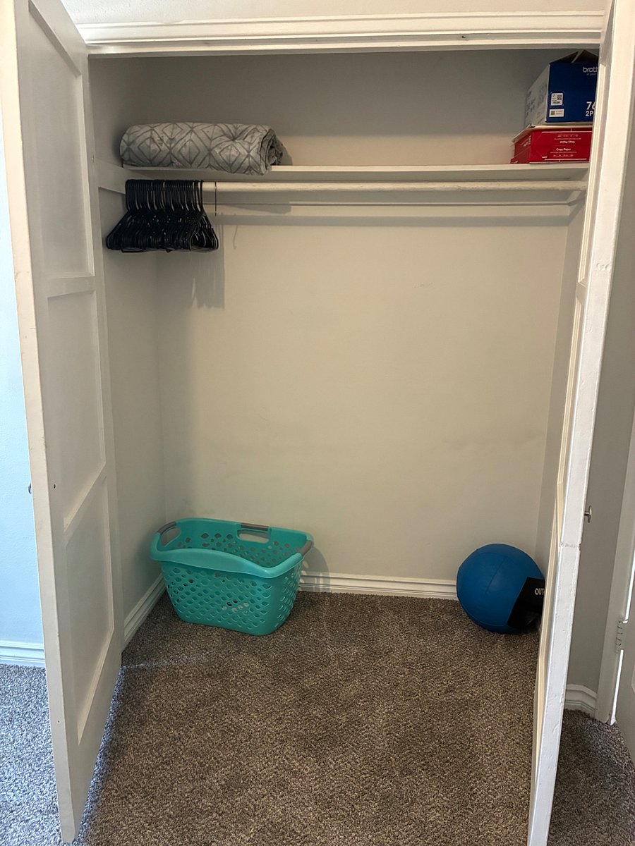 Bedroom 1 closet space. 