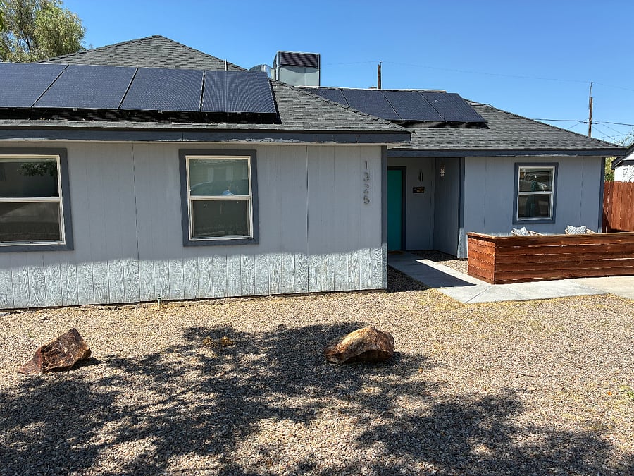 Spacious front yard with parking space for 2 vehicles. 