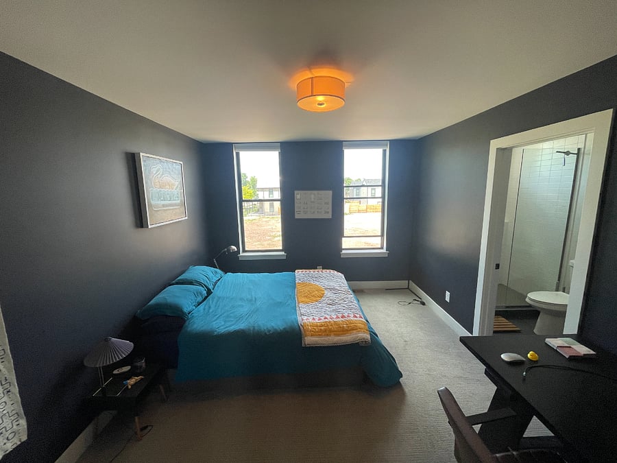 second bedroom, with home office. Queen bed. 