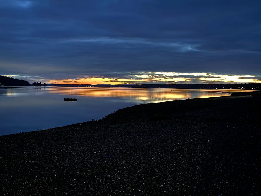 Panoramic View of Sunset From Beach