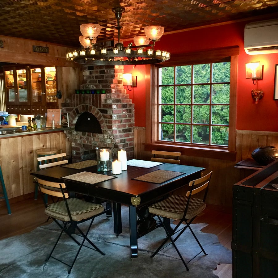 Dining Room with Wood Burning French Cooking Oven