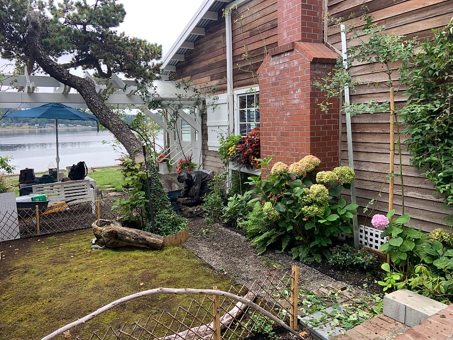 Side Yard Detail with French Cooking Oven Chimney