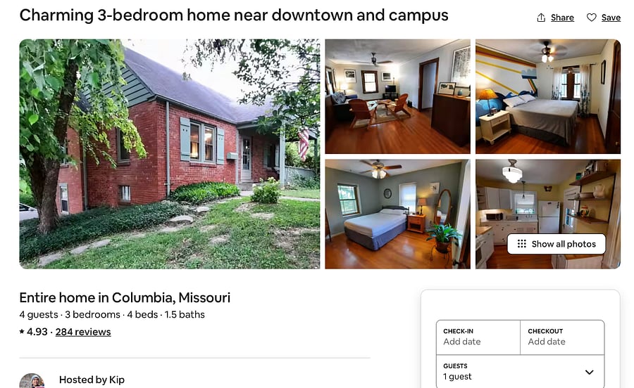 Prior rental listing to show high ratings and satisfaction