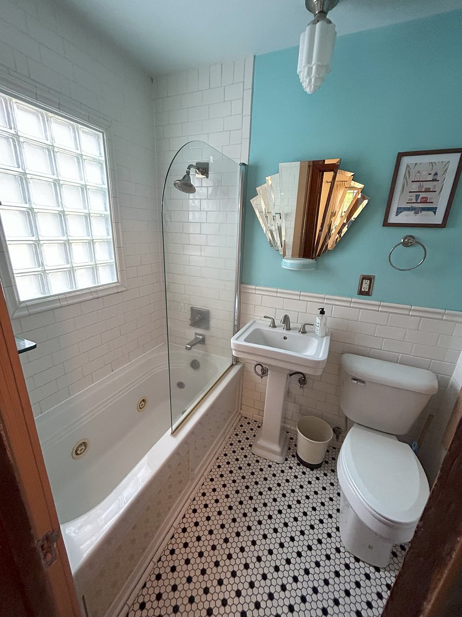Bathroom on main floor, with jetted tub