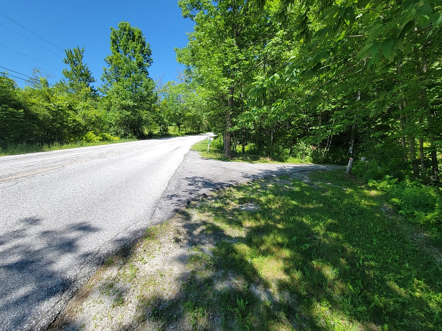 Main road (TH 17) to Mt Top Inn and wedding facilities. Entrance to #54 on right. 