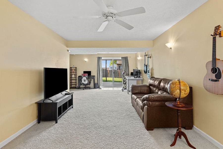 Basement living area.