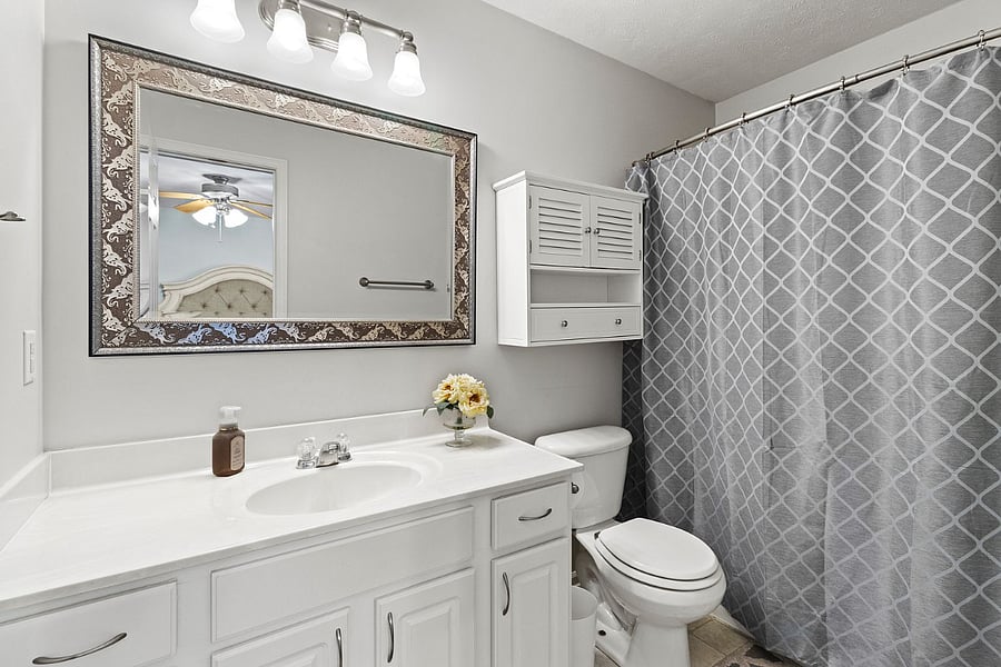 Primary bathroom attached to the primary bedroom.