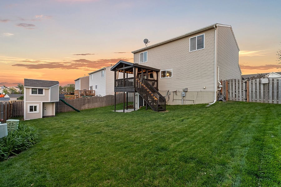 Full backyard with walkout basement.