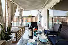 Romantic back patio dining area