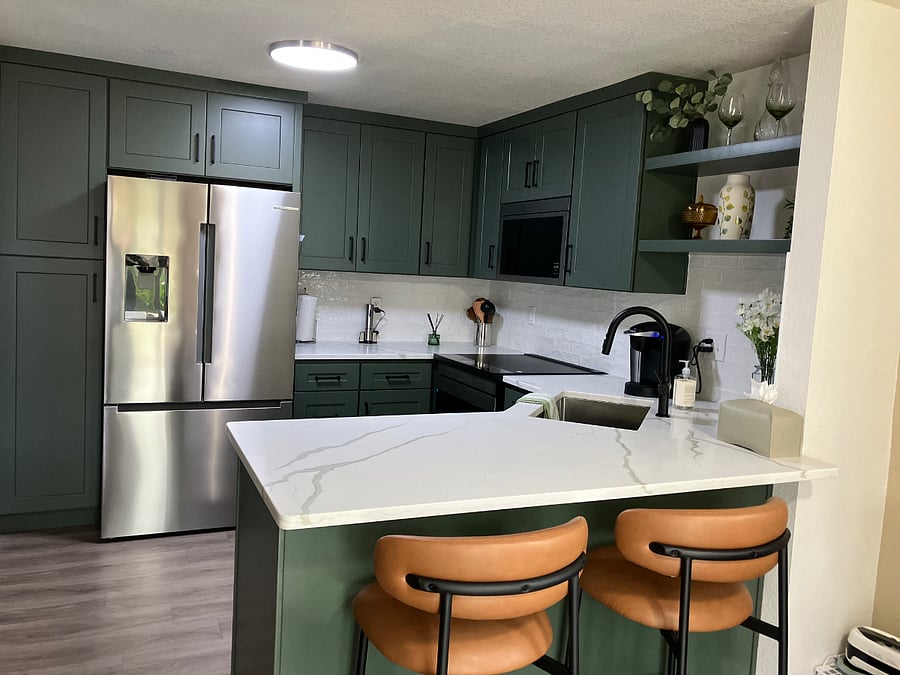 Beautiful just-remodeled kitchen. All new appliances. You will have your own space in the pantry, fridge, and freezer. Completely stocked with any cookware or dishes you will need.