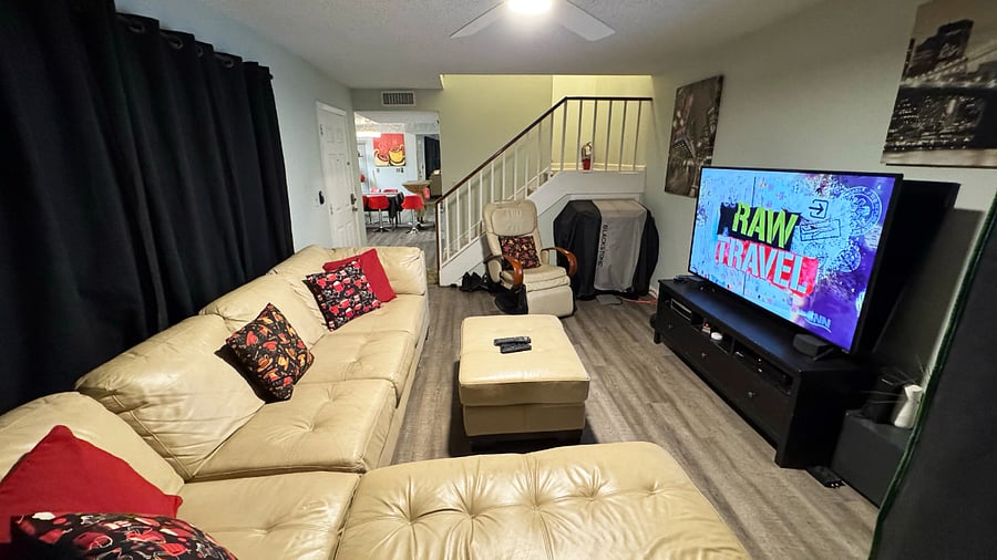 downstairs living room 65" smart tv