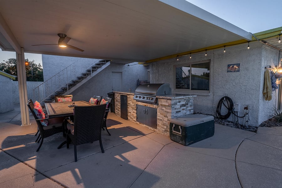 Built in BBQ Kitchen to include fridge