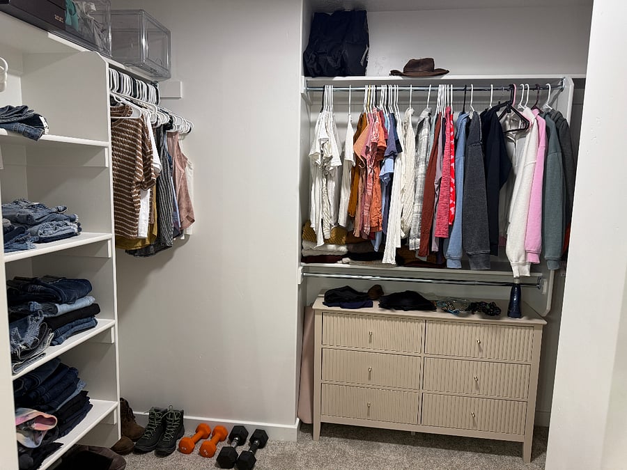 Large walk in closet off the main bedroom