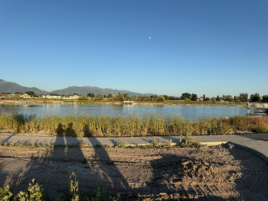 Work in progress pond with dock and ramp