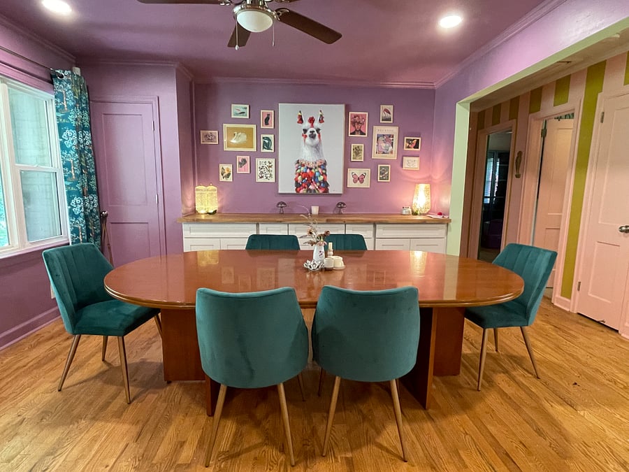 Dining space with built in storage