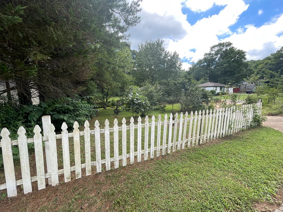 The second driveway shows the privacy the fruit orchard provides.