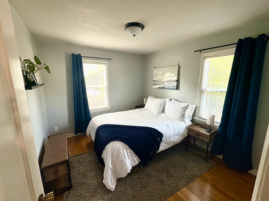 Includes blackout curtains