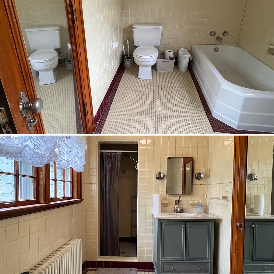 Shared full bathroom, second floor.
