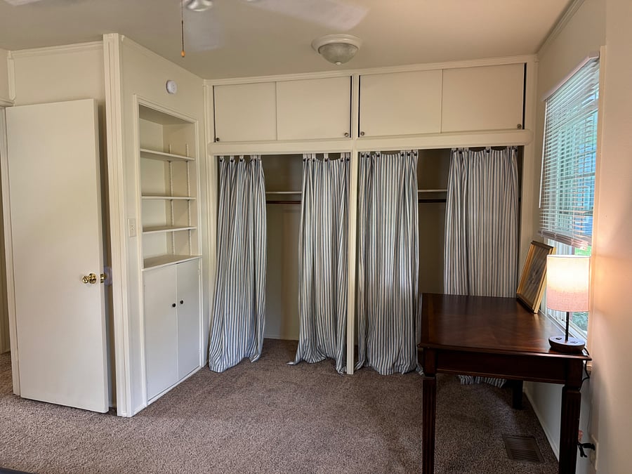 spacious closets in both rooms