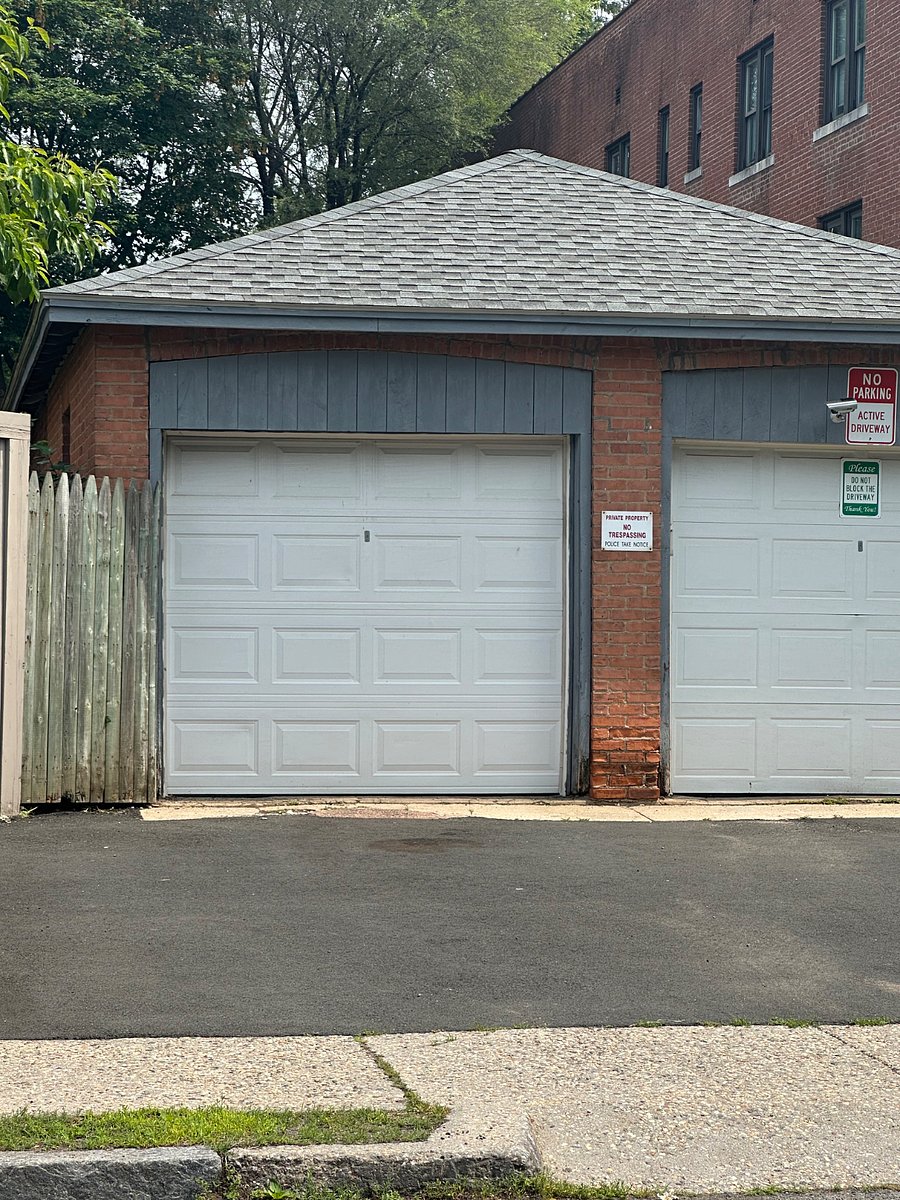Tenant has the left side of the garage, inside and out