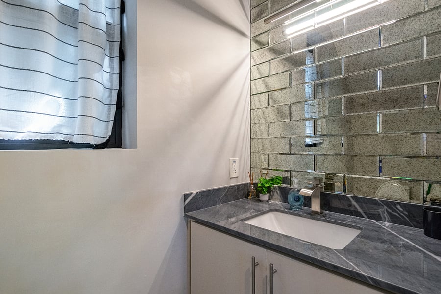 Lower floor, half bath