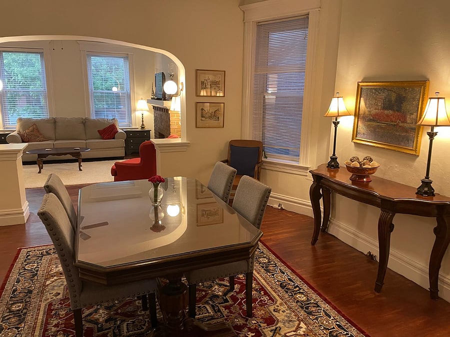 Dining room into the living room