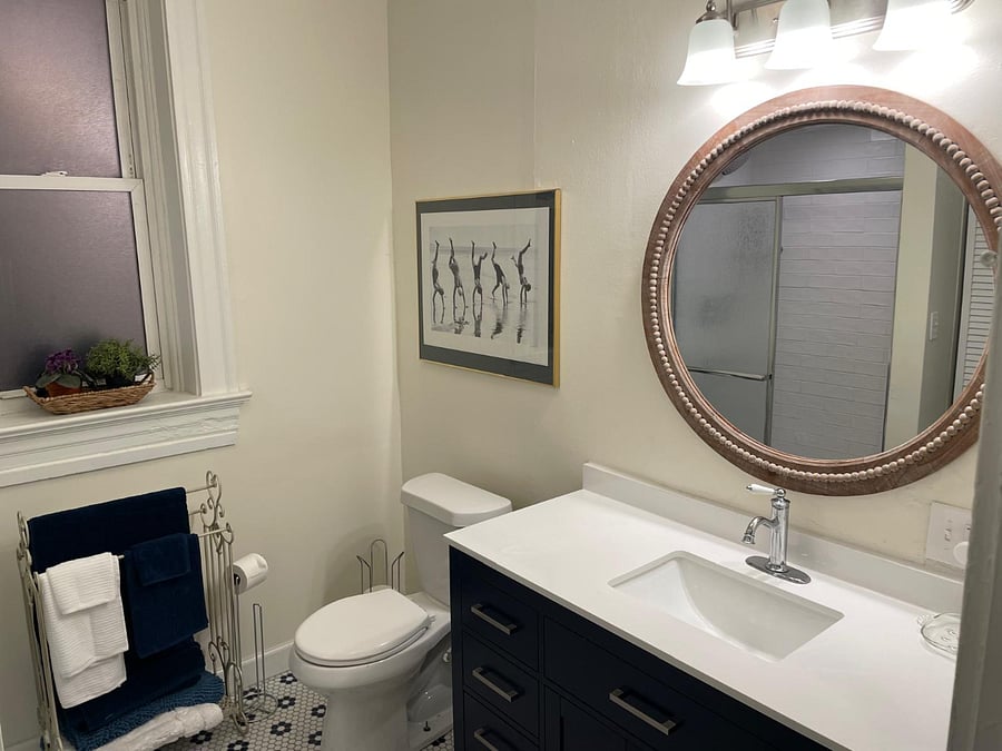 New bathroom vanity and shower