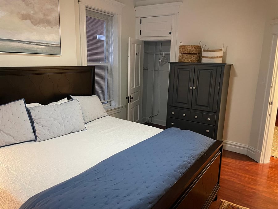 Main bedroom features two closets