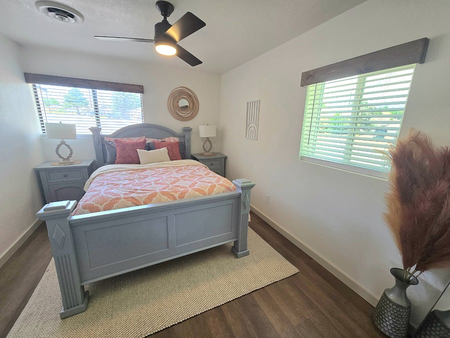 Bedroom 4 has a queen size bed
