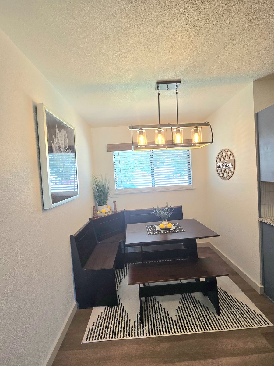 Breakfast table in kitchen
