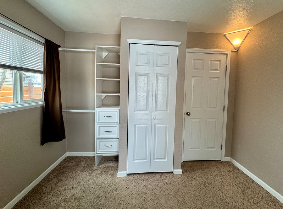 Larger guest room closet and built-ins. 