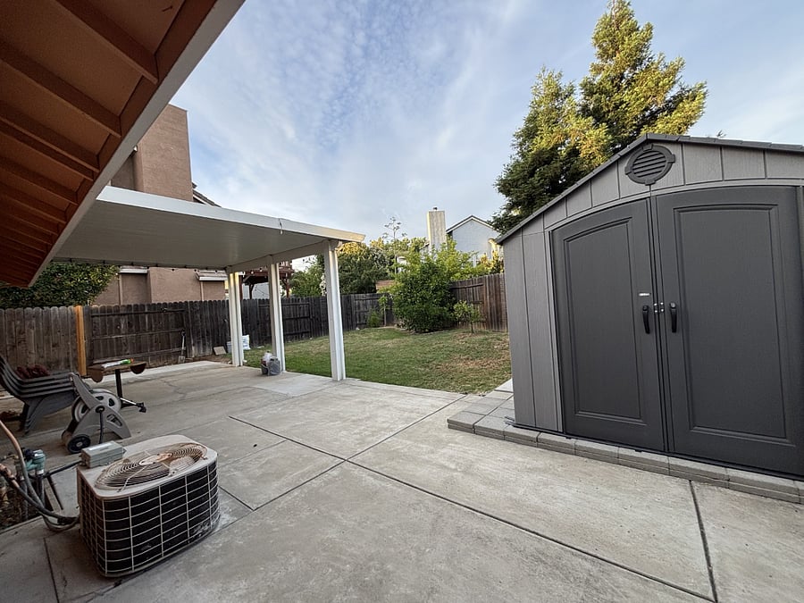 Enjoy outdoor activities with a huge, covered patio.